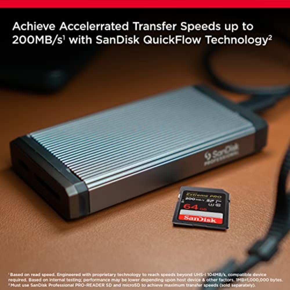 SanDisk Extreme PRO SDXC UHS-I Speicherkarte 64 GB (V30, Übertragungsgeschwindigkeit 200 MB/s, U3, 4K UHD Videos, SanDisk QuickFlow-Technologie, temperaturbeständig)