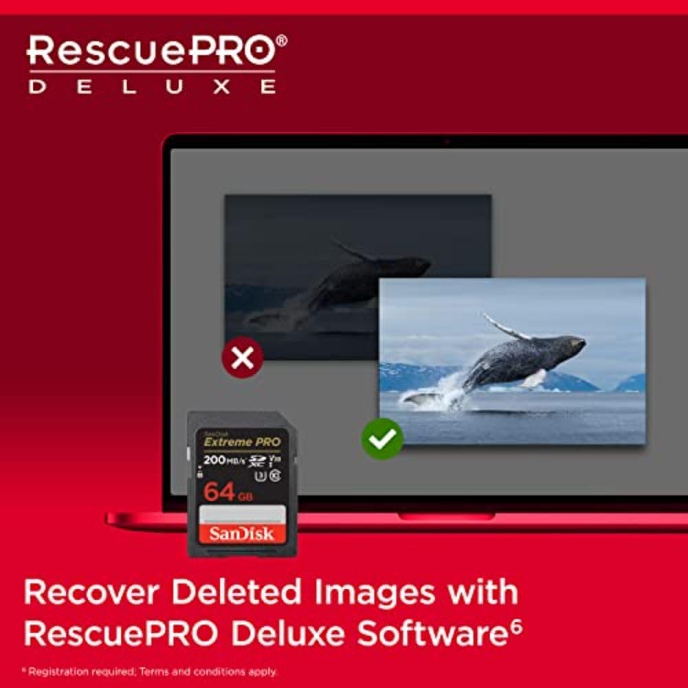 SanDisk Extreme PRO SDXC UHS-I Speicherkarte 64 GB (V30, Übertragungsgeschwindigkeit 200 MB/s, U3, 4K UHD Videos, SanDisk QuickFlow-Technologie, temperaturbeständig)