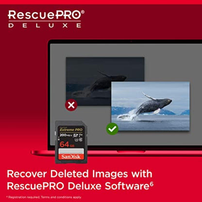 SanDisk Extreme PRO SDXC UHS-I Speicherkarte 64 GB (V30, Übertragungsgeschwindigkeit 200 MB/s, U3, 4K UHD Videos, SanDisk QuickFlow-Technologie, temperaturbeständig)