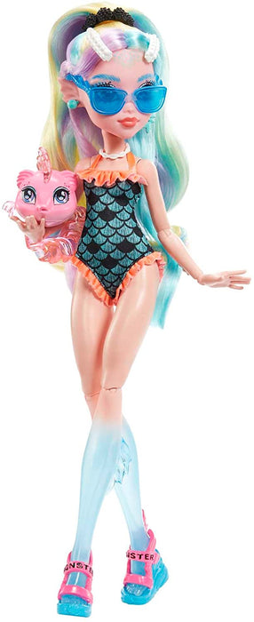 Monster High Doll, Lagoona Blue with Accessories and Pet Piranha, Posable Fashion Doll with Colorful Streaked Hair, HHK55 Multicolor - Lagoona Blue With Accessories