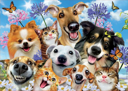 Educa 17983, Selfie voor honden en katten, 500 stukjes, voor volwassenen en kinderen vanaf 10 jaar, huisdieren, dierenpuzzel