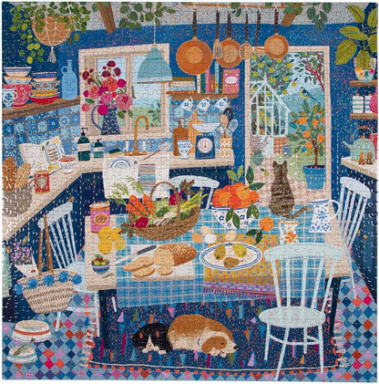 eeBoo - Puzzle 1000 pcs - Blue Kitchen - (EPZTBUK