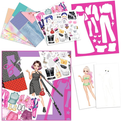 Depesche 12045 Create your TOPModel Design Studio - Malbuch Set mit 30 Seiten zum Designen von Fashion-Outfits, Mal-Heft mit Stickerbogen uvm.