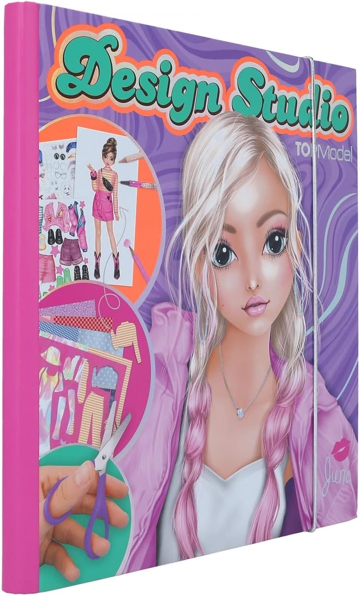 Depesche 12045 Create your TOPModel Design Studio - Malbuch Set mit 30 Seiten zum Designen von Fashion-Outfits, Mal-Heft mit Stickerbogen uvm.