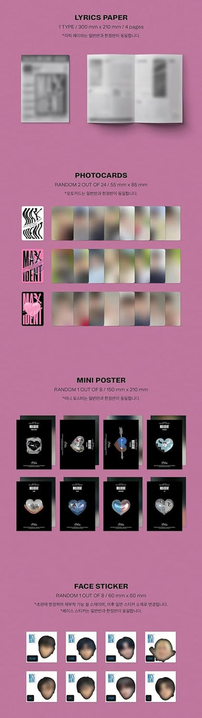 STRAY KIDS - MAXIDENT LIMITED EDITION  MINI Album+Photobook+Limited Version Benefit