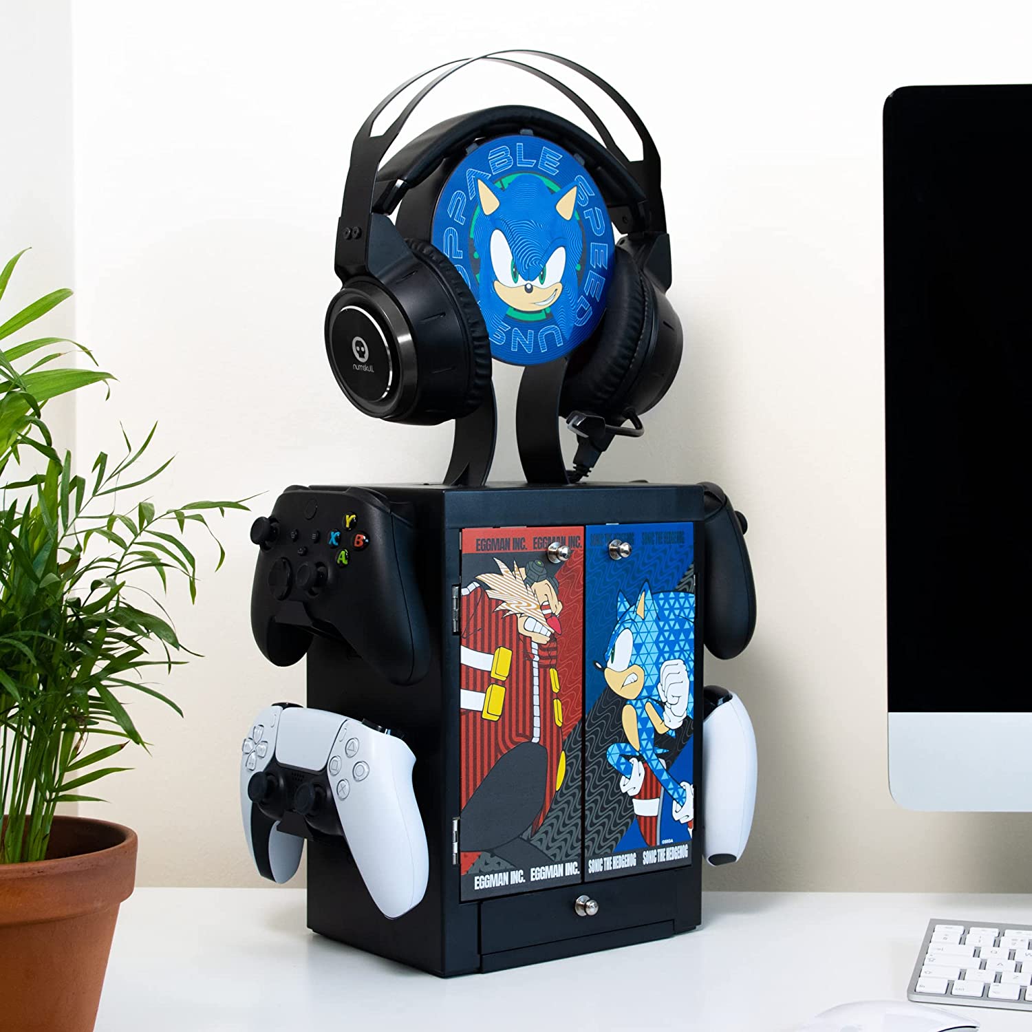 Numskull Offizieller Sonic Gaming Locker, Controller-Halter, Kopfhörerständer für PS5, Xbox Series X|S, Nintendo Switch - Offizielles Sonic Merchandise