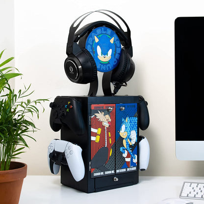 Numskull Offizieller Sonic Gaming Locker, Controller-Halter, Kopfhörerständer für PS5, Xbox Series X|S, Nintendo Switch - Offizielles Sonic Merchandise