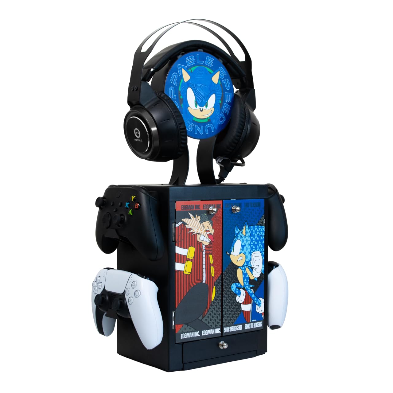 Numskull Offizieller Sonic Gaming Locker, Controller-Halter, Kopfhörerständer für PS5, Xbox Series X|S, Nintendo Switch - Offizielles Sonic Merchandise
