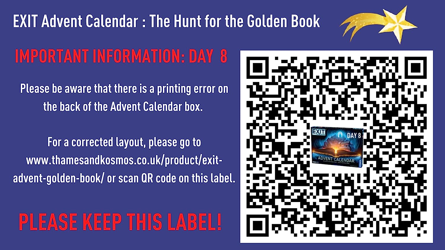 Exit: Advent Calendar - The Hunt For The Golden Book