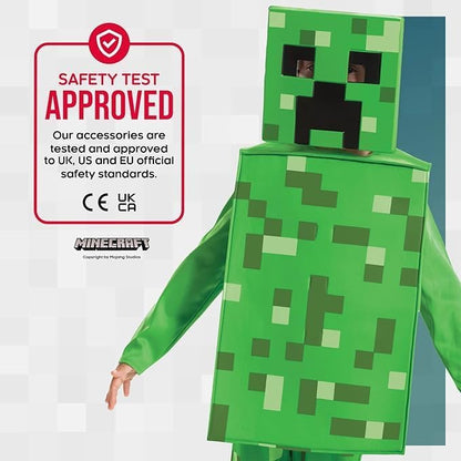 Disguise Minecraft Creeper Costume for Kids, Official Minecraft Licensed Product, Pixel Detailing, Includes Creeper Block Body and Creeper Headpiece, in sizes 7-8, 4-6, 3-4 years