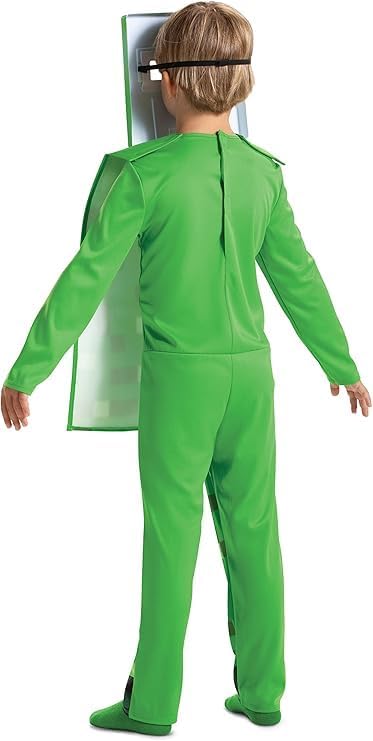 Disguise Minecraft Creeper Costume for Kids, Official Minecraft Licensed Product, Pixel Detailing, Includes Creeper Block Body and Creeper Headpiece, in sizes 7-8, 4-6, 3-4 years