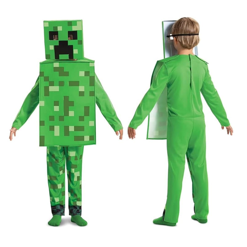 Disguise Minecraft Creeper Costume for Kids, Official Minecraft Licensed Product, Pixel Detailing, Includes Creeper Block Body and Creeper Headpiece, in sizes 7-8, 4-6, 3-4 years