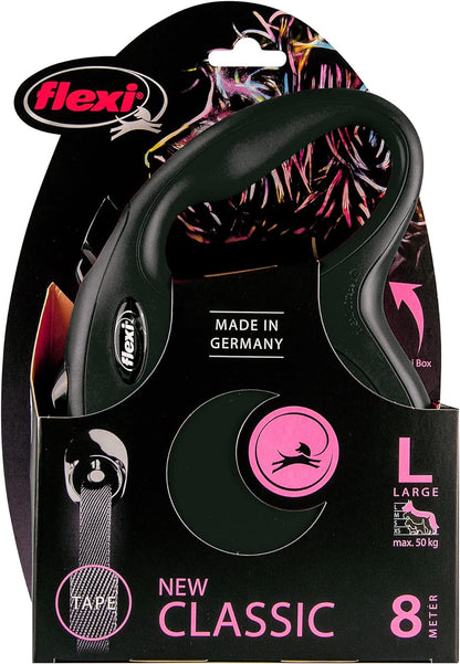 Flexi - New Classic L 8M Tape Black  Max 50Kg - (600.7798)