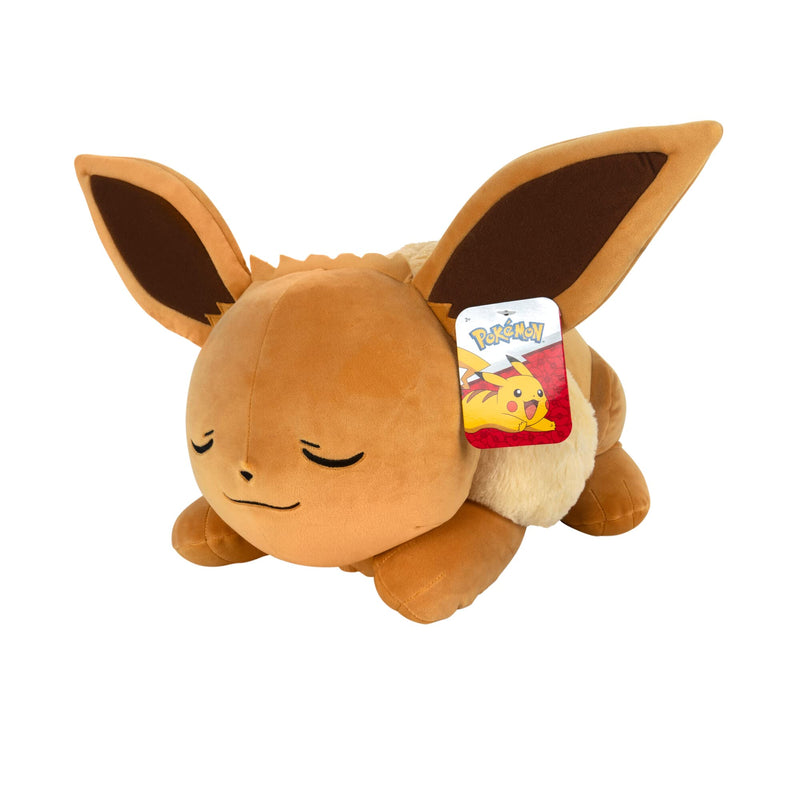 Pokémon PKW0222-45cm Schlafendes Plüsch - Evoli, offizielles Plüsch