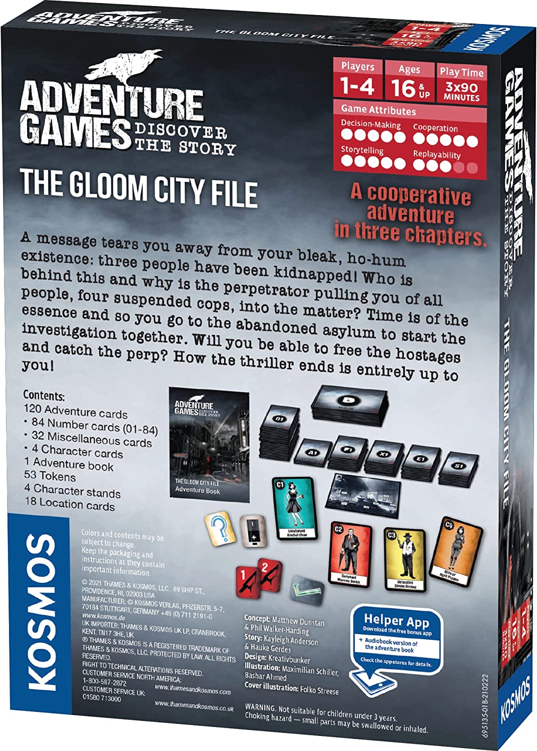 Adventure Games: The Gloom City File – A Kosmos Game from Thames & Kosmos | Collaborative, Replayable Storytelling Gaming Experience for 1 to 4 Players Ages 16+