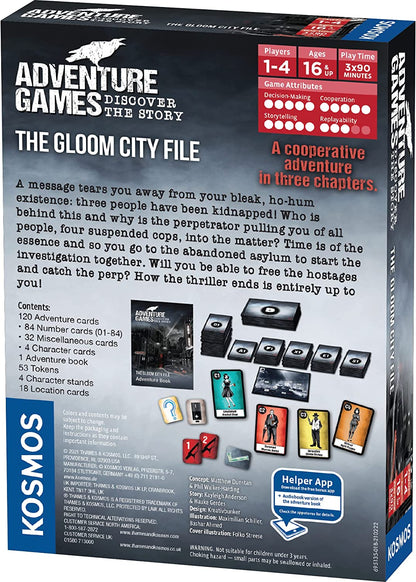 Adventure Games: The Gloom City File – A Kosmos Game from Thames & Kosmos | Collaborative, Replayable Storytelling Gaming Experience for 1 to 4 Players Ages 16+
