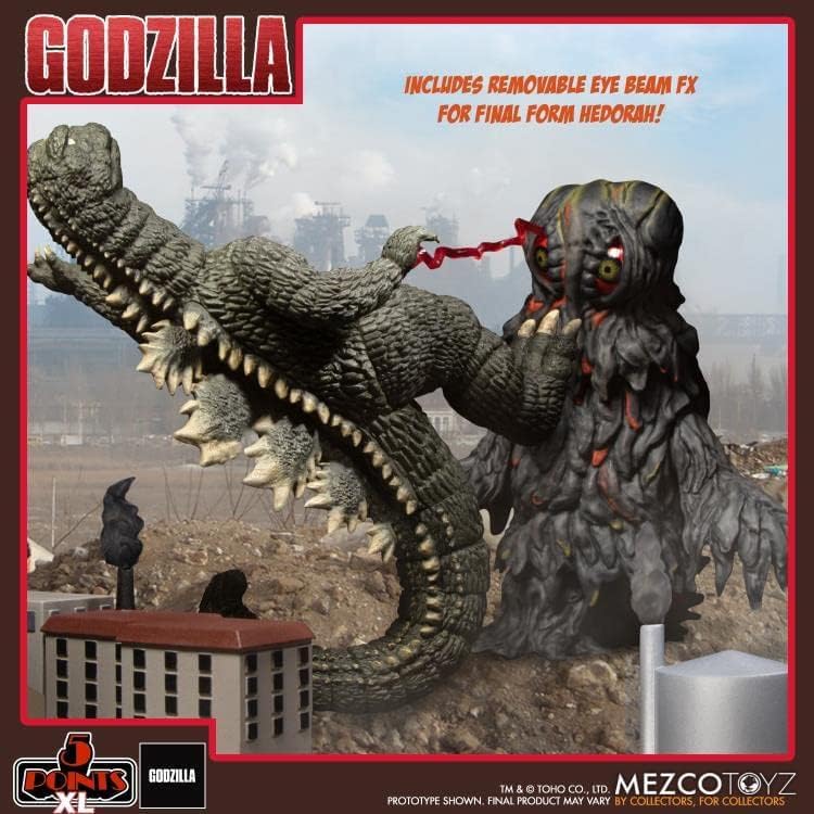 Mezco Godzilla vs Hedorah 5 Points - Juego de 3 Figuras de acción (1971