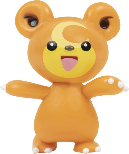Pokémon PKW2347 - Battle Figure Set - Teddiursa, Pikachu, Nebulak, Official Movable Figures, 5 cm, 7.5 cm Nebulak