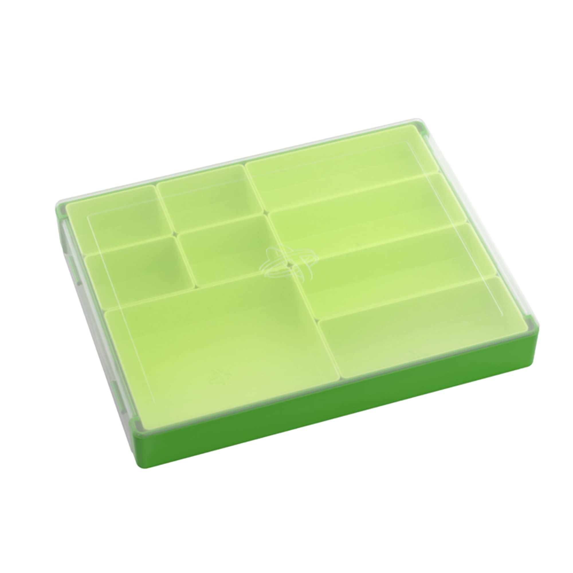 Token Silo Convertible | Store & Organize Board Game Tokens | 9 Removable Trays in 3 Different Sizes | Stackable | Convenient Space-Saving Design | Lime Green Color | Made by Gamegenic (GGS22004ML
