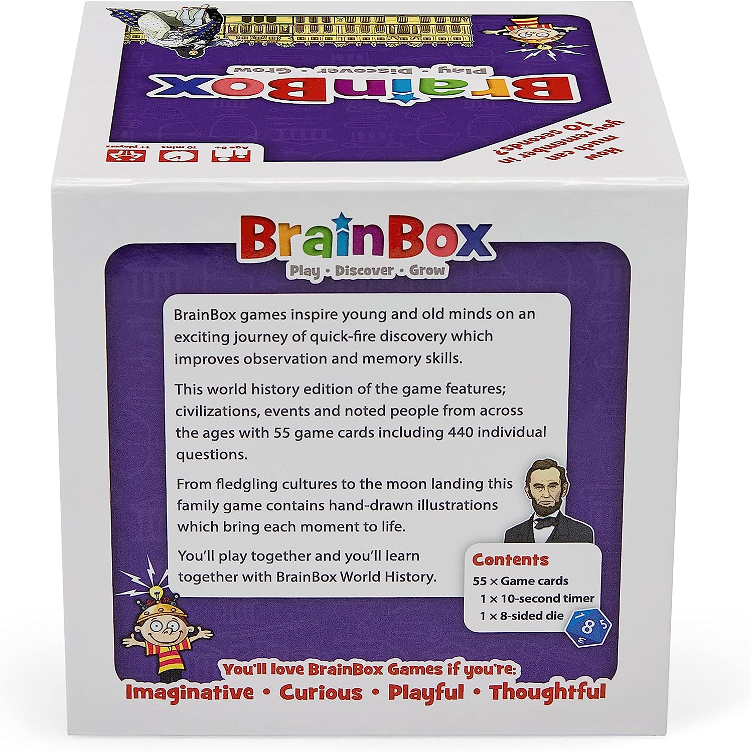 Brainbox World History (Refresh 2022) Card Game Ages 8+ 1+ Players 10 Minutes Playing Time, GREG124417