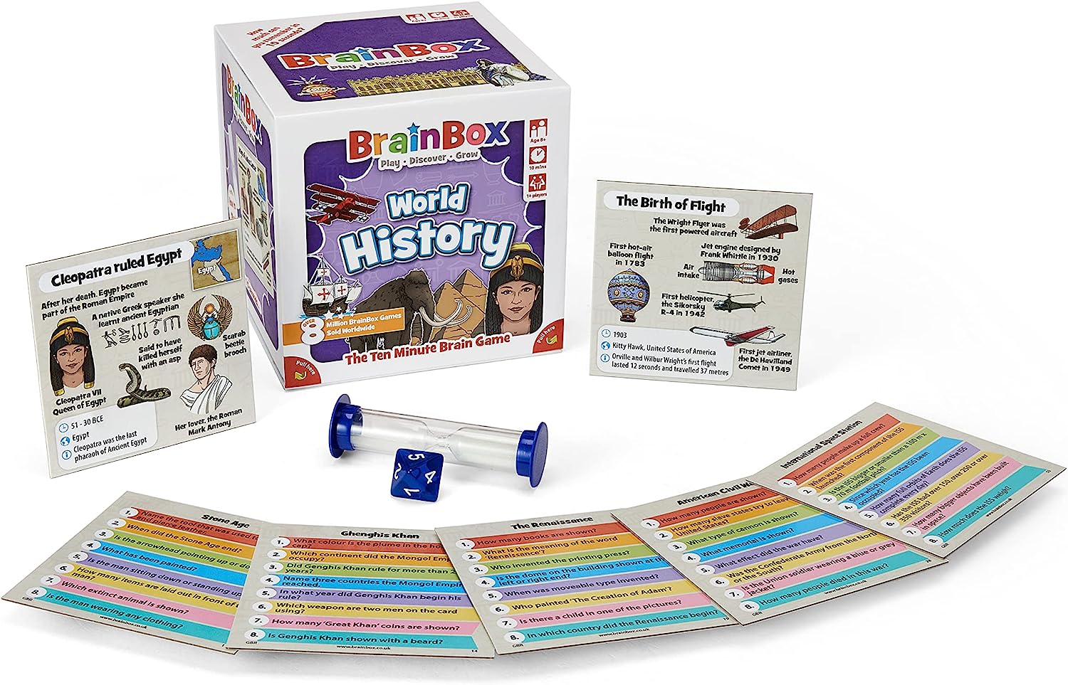 Brainbox World History (Refresh 2022) Card Game Ages 8+ 1+ Players 10 Minutes Playing Time, GREG124417