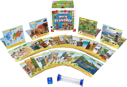 Brainbox World Traveller (Refresh 2022) Card Game Ages 6+ 1+ Players 10 Minutes Playing Time, GREG124437