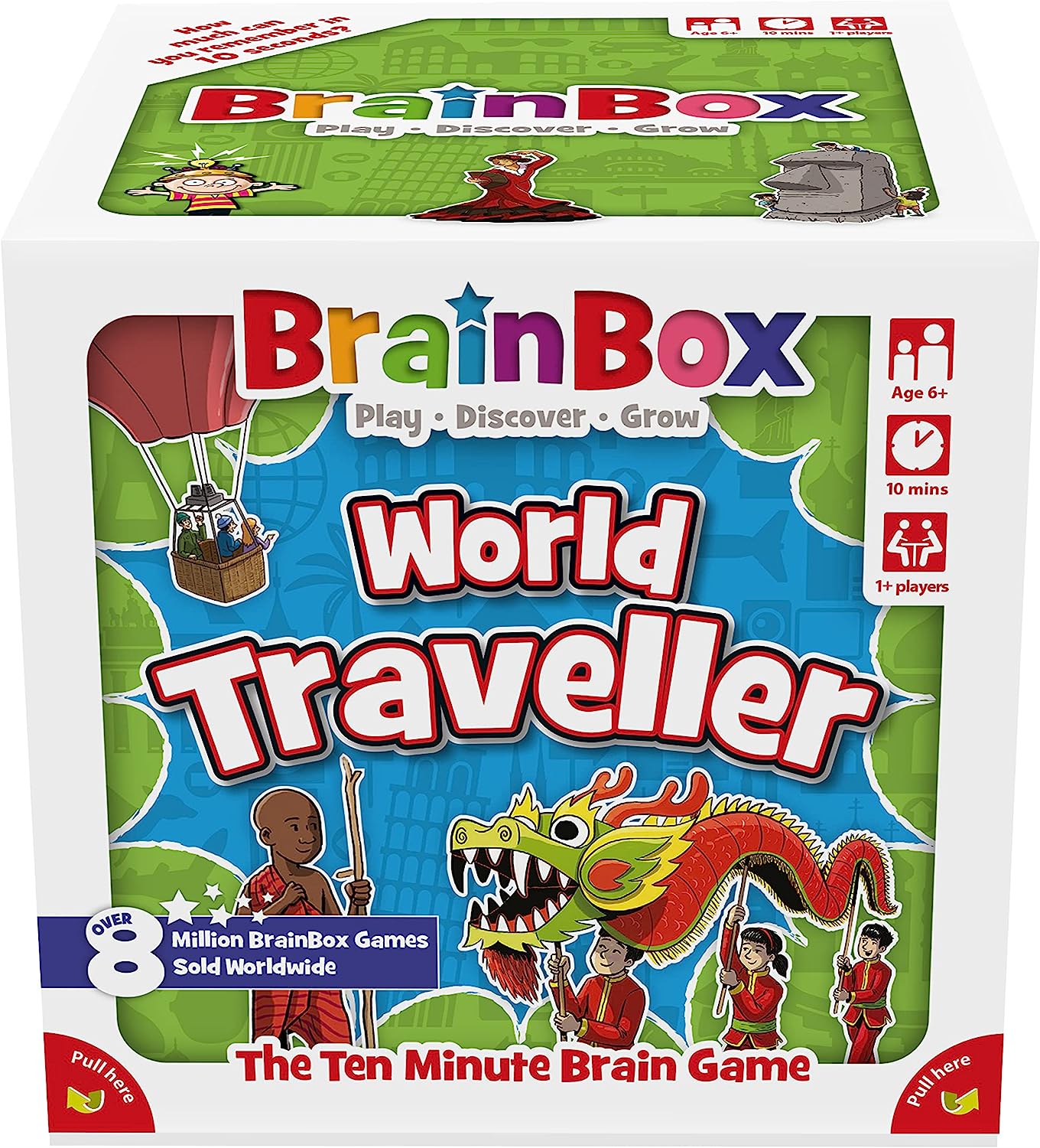 Brainbox World Traveller (Refresh 2022) Card Game Ages 6+ 1+ Players 10 Minutes Playing Time, GREG124437