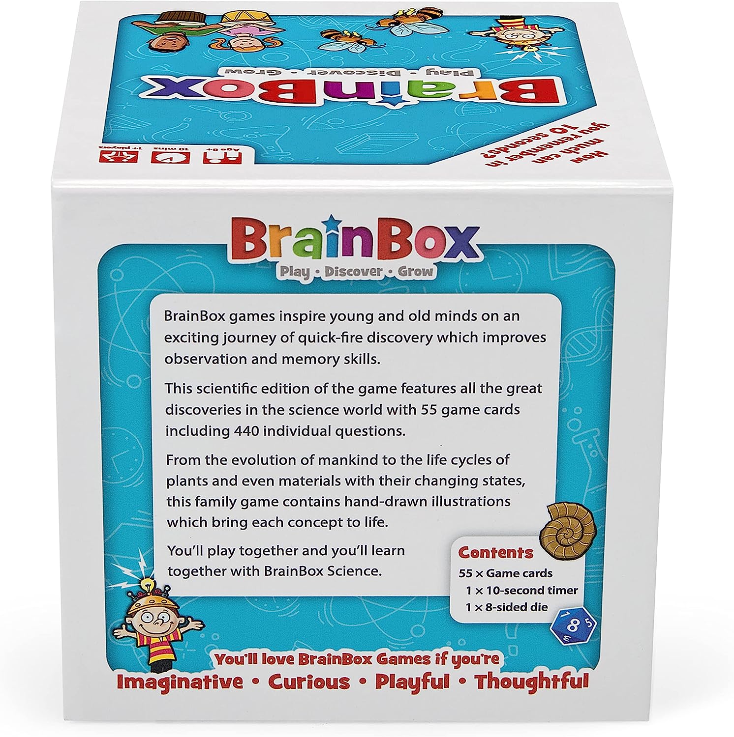 BrainBox Science | Fun & Educational Card Game | Ages 8+ | 1+ Players | 10 Minutes Play Time