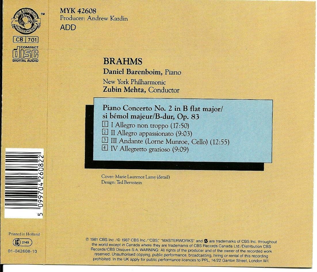 BRAHMS Piano concerto n° 2