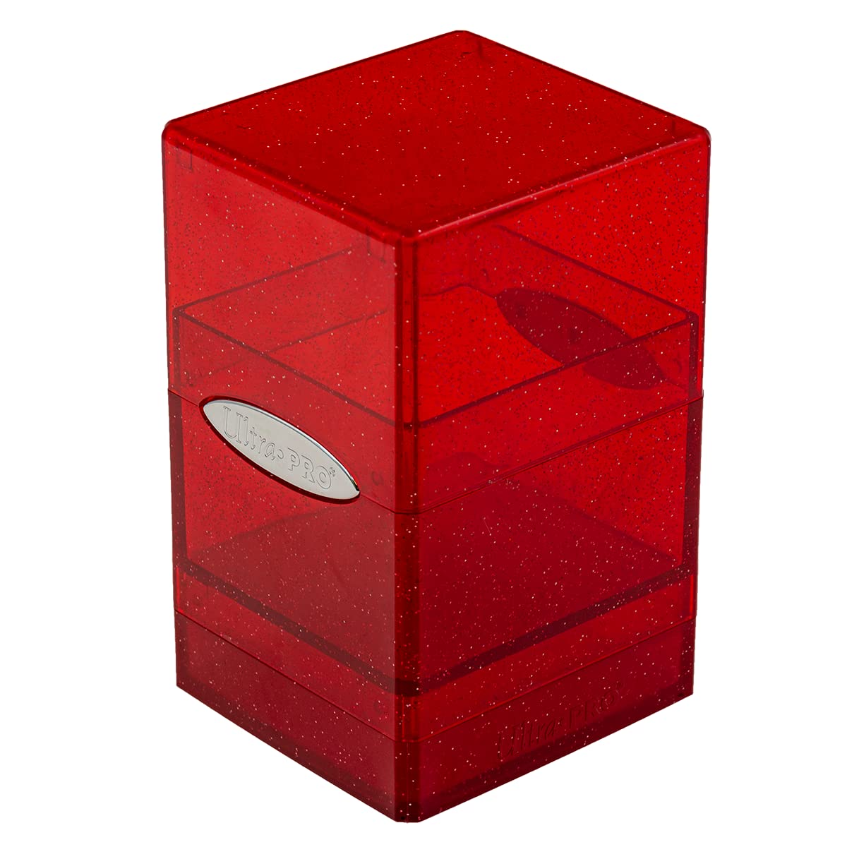 Ultra PRO - Satin Tower 100+ Standard Size Card Deck Box (Red Glitter) - Protect Your Gaming Cards, Sports Cards or Collectible Cards In Ultra Pro's Stylish Glitter Deck Box