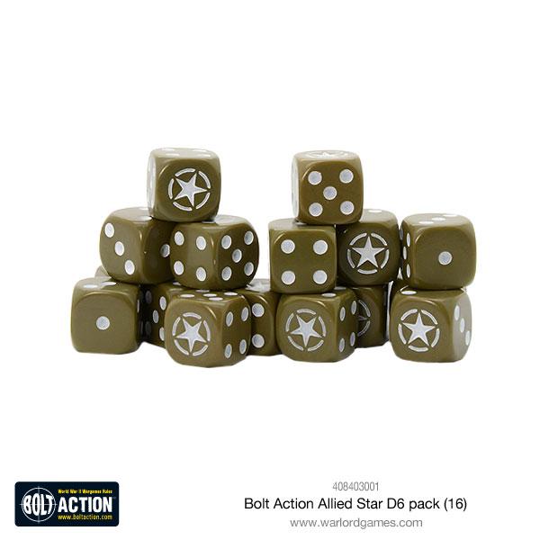 Warlord Games, Allied Star D6 Bolt Action (16) Dice