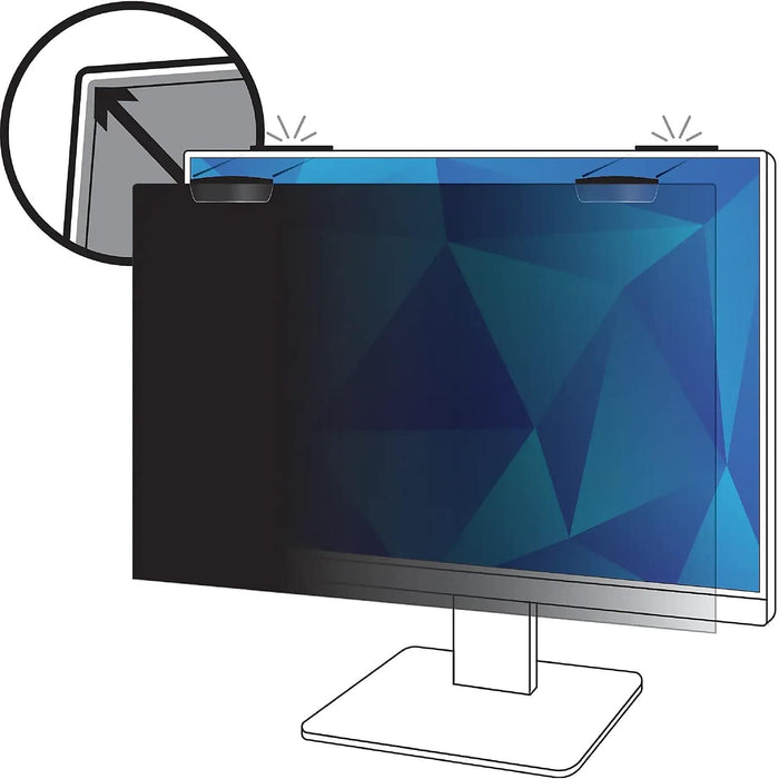 3M™ Privacy Filter for 23.8in Full Screen Monitor COMPLY™ Magnetic Attach, 16:9, PF238W9EM