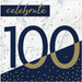 Creative Converting 357617 Navy and Gold 100th Birthday Napkins, Paper