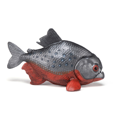 PAPO Wild Animal Kingdom Piranha Toy Figure, Grey/Red (50253)