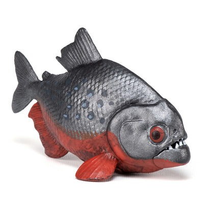 PAPO Wild Animal Kingdom Piranha Toy Figure, Grey/Red (50253)