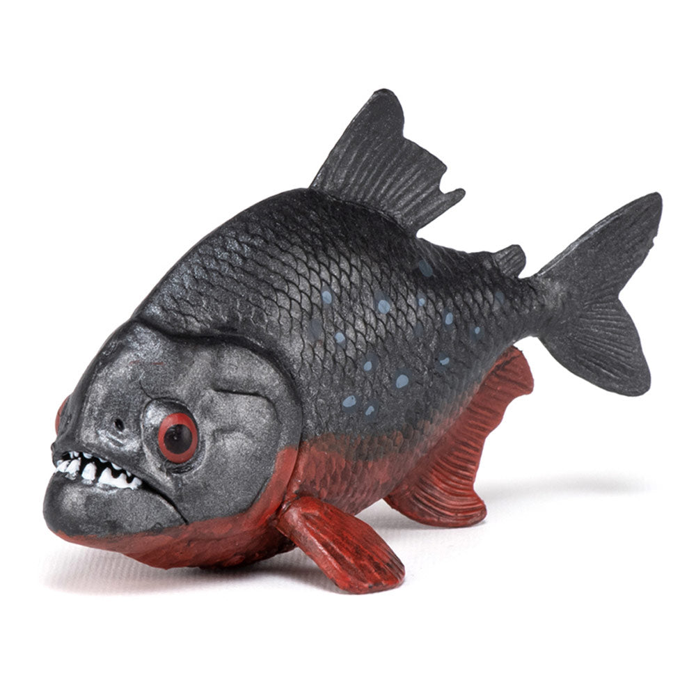 PAPO Wild Animal Kingdom Piranha Toy Figure, Grey/Red (50253)