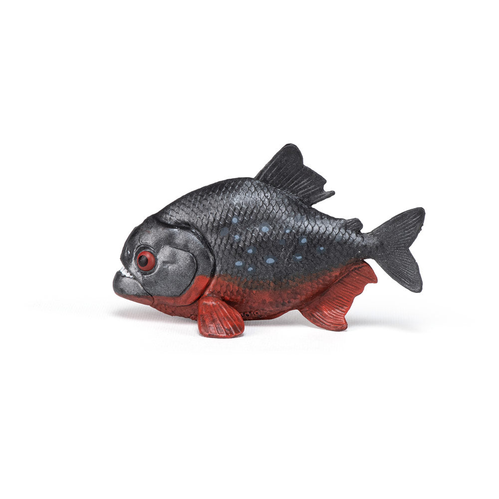 PAPO Wild Animal Kingdom Piranha Toy Figure, Grey/Red (50253)