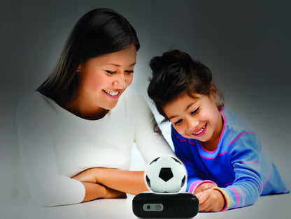 LEXIBOOK Digital Alarm Night Light Snooze, Clock, Luminous Soccer Ball, Colour, Black White Football