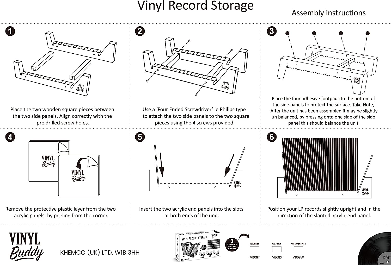 Vinyl Buddy Vinyl Record Storage Oak Finish