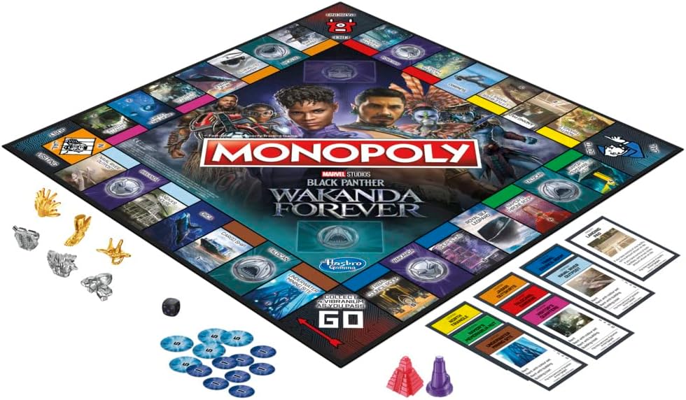 Hasbro Gaming Monopoly: Marvel Studios' Black Panther: Wakanda Forever Edition Board Game for Families and Kids Ages 8+, Game for 2-6 Players
