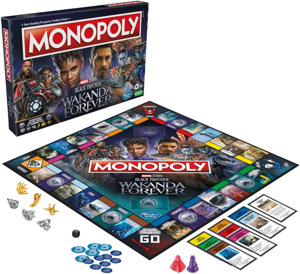 Hasbro Gaming Monopoly: Marvel Studios' Black Panther: Wakanda Forever Edition Board Game for Families and Kids Ages 8+, Game for 2-6 Players