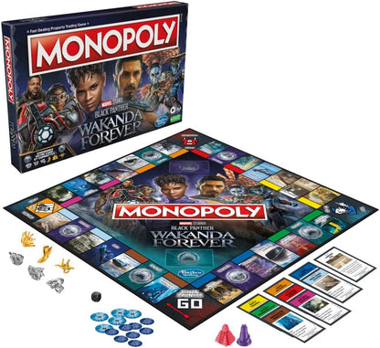 Hasbro Gaming Monopoly: Marvel Studios' Black Panther: Wakanda Forever Edition Board Game for Families and Kids Ages 8+, Game for 2-6 Players