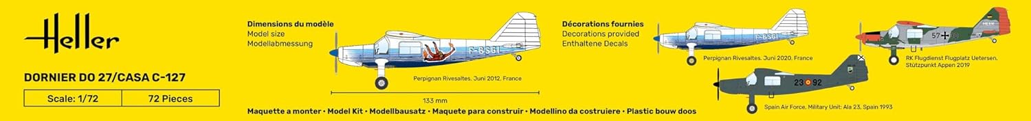 Heller 35304 STARTER KIT DO27/CASA C-127 1/72
