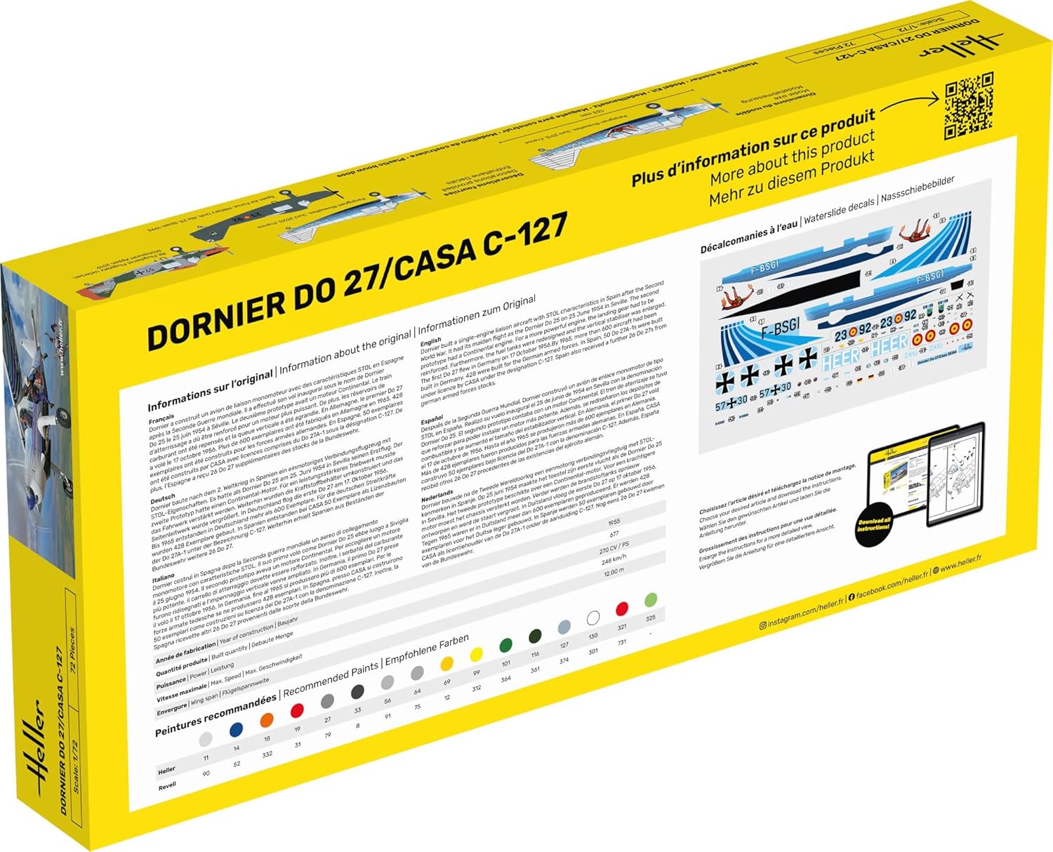 Heller 35304 STARTER KIT DO27/CASA C-127 1/72