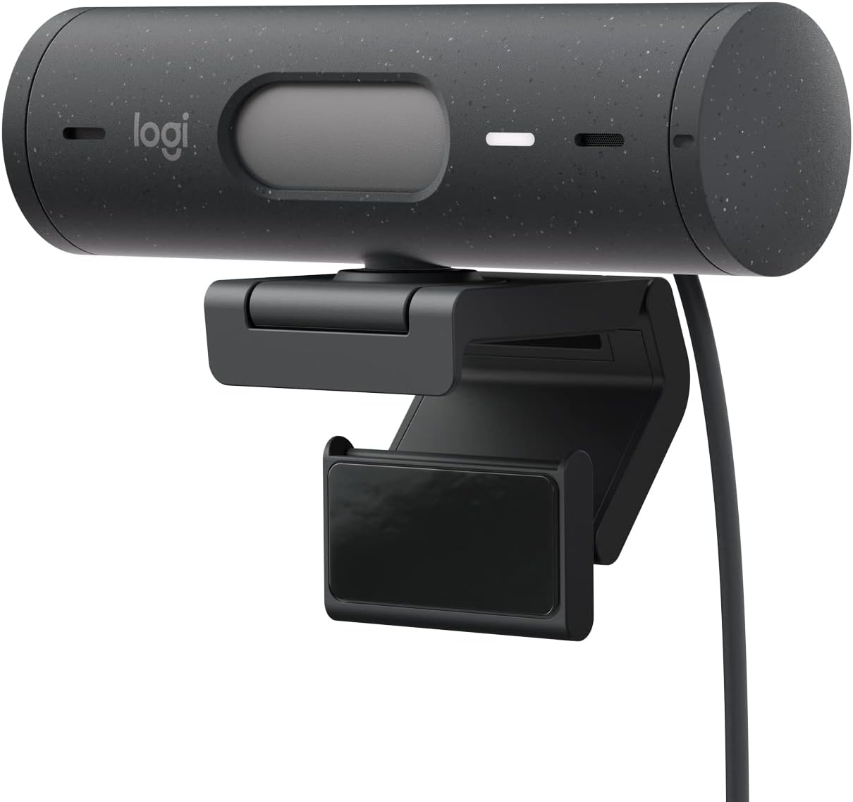 Logitech Brio 505 Full HD webcam with auto light correction, auto-framing, Show Mode, dual noise reduction mics, privacy shutter - Works with Microsoft Teams, Google Meet, Zoom - Grey