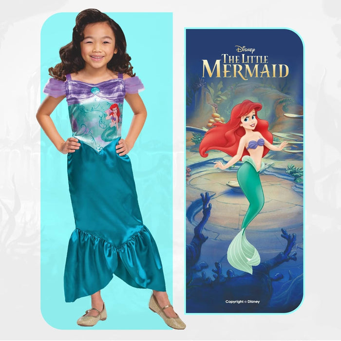 Disney Official Standard Ariel Costume, Little Mermaid Costume Kids, Mermaid Dress for Girls, Ariel Dress Up for Girls Fish Outfit, World Book Day Costumes for Girls