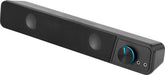 Speedlink BRIO Stereo Soundbar – for computer, excellent audio quality, 12 watt, compact design, 2x 3.5mm jack plug connection + USB-A plug, volume control, headphone and microphone socket, black