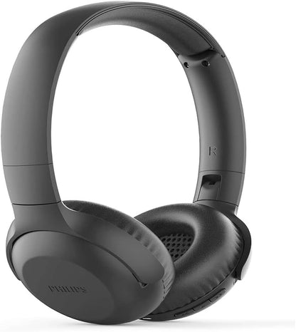 PHILIPS Tauh202Bk Audio On Ear Headphones, Bluetooth On Ears, Wireless, 15 Hour Battery, Soft Ear Pads, Microphone, Black, 32 Ohm