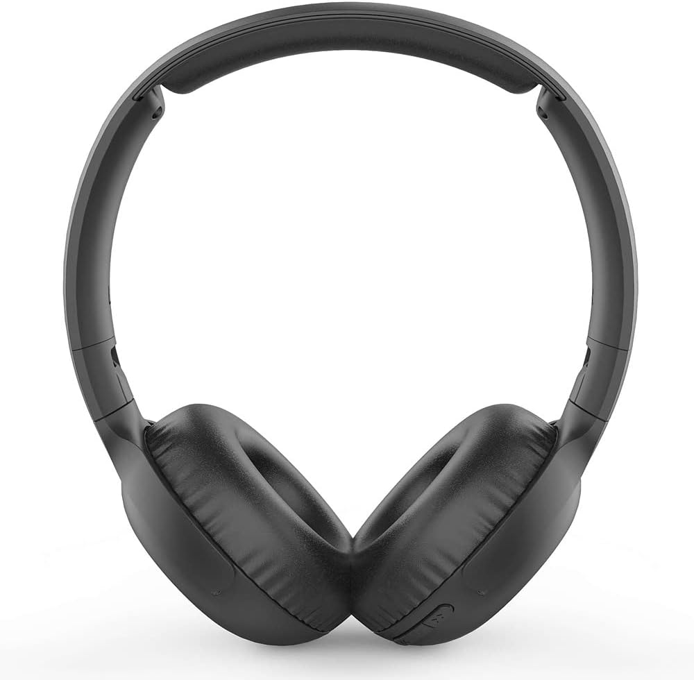 PHILIPS Tauh202Bk Audio On Ear Headphones, Bluetooth On Ears, Wireless, 15 Hour Battery, Soft Ear Pads, Microphone, Black, 32 Ohm