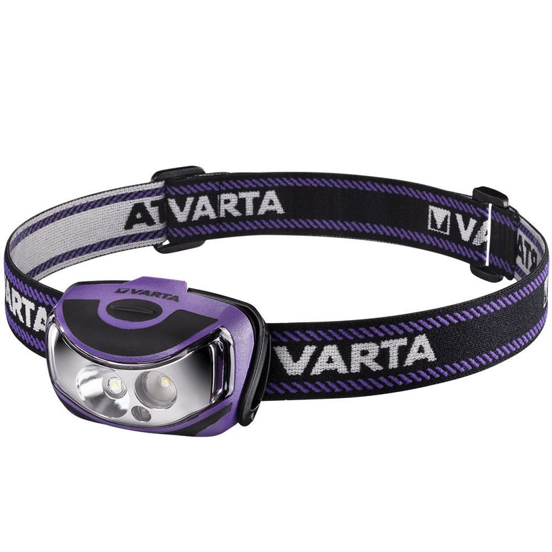 VARTA Light Torch Head lamp Robust (Drop Test 2 m) and Splash-Proof (IPX4) housing, Purple